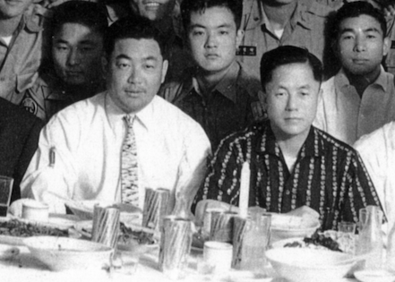 Nam Tae-Hi sits on the left and Choi Hong-Hi on the right, in the 1960s. Photo courtesy of Choi.﻿